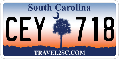 SC license plate CEY718