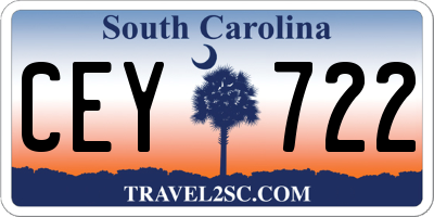 SC license plate CEY722