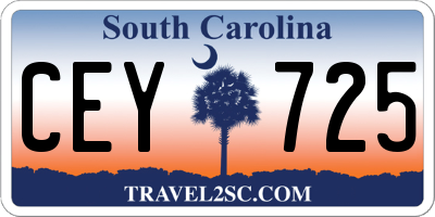 SC license plate CEY725