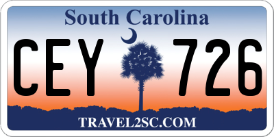 SC license plate CEY726