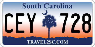 SC license plate CEY728