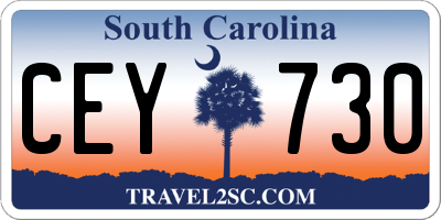 SC license plate CEY730