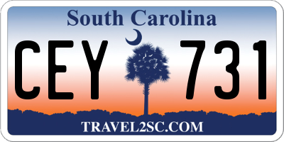 SC license plate CEY731