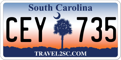 SC license plate CEY735