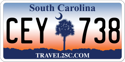 SC license plate CEY738