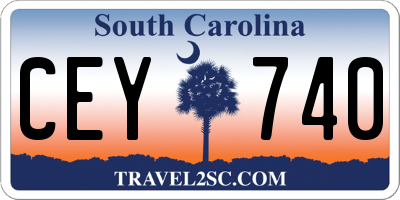 SC license plate CEY740