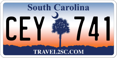 SC license plate CEY741