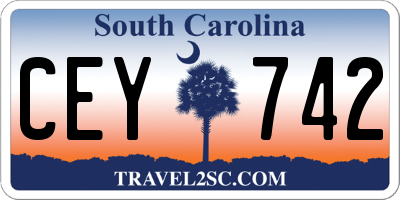 SC license plate CEY742