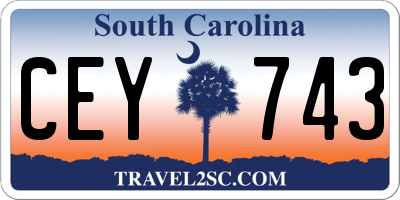 SC license plate CEY743
