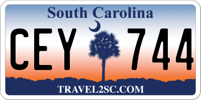 SC license plate CEY744