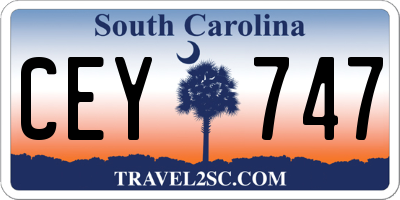 SC license plate CEY747
