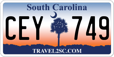 SC license plate CEY749