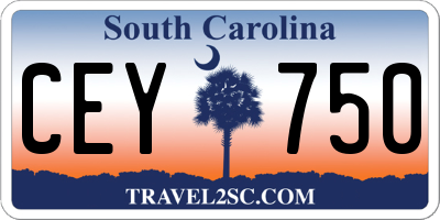SC license plate CEY750