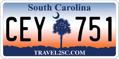 SC license plate CEY751