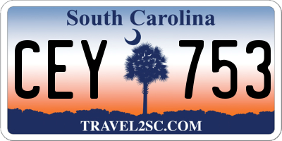 SC license plate CEY753