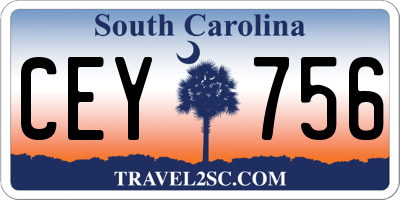SC license plate CEY756