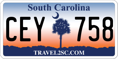 SC license plate CEY758