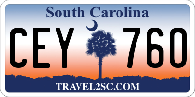 SC license plate CEY760