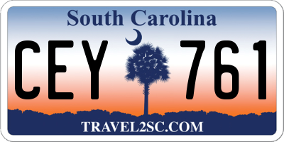 SC license plate CEY761