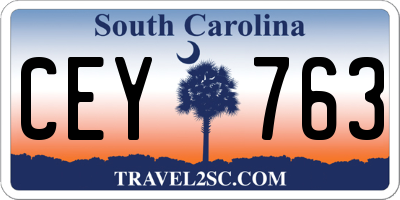 SC license plate CEY763