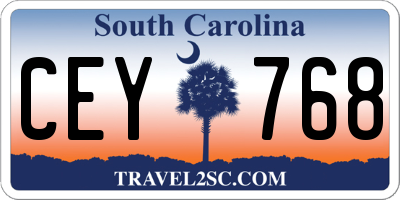 SC license plate CEY768