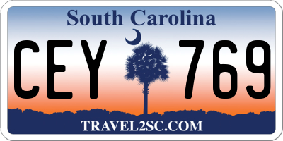 SC license plate CEY769