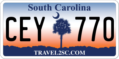 SC license plate CEY770