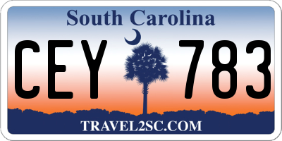 SC license plate CEY783