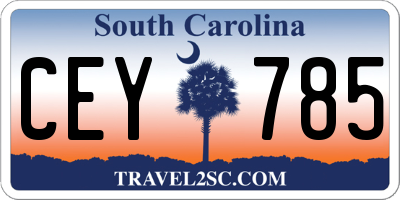 SC license plate CEY785