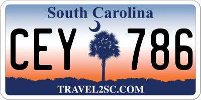 SC license plate CEY786