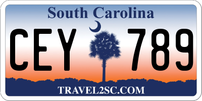 SC license plate CEY789