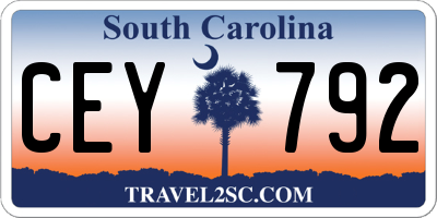 SC license plate CEY792