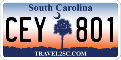 SC license plate CEY801