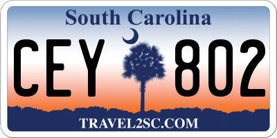 SC license plate CEY802