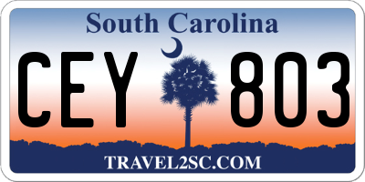 SC license plate CEY803