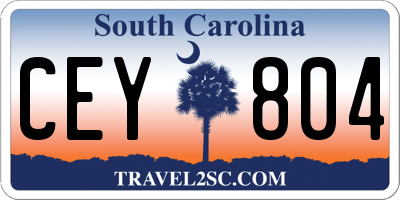 SC license plate CEY804