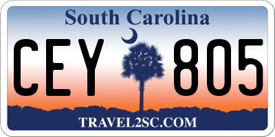 SC license plate CEY805