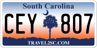 SC license plate CEY807