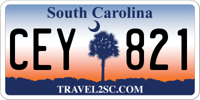 SC license plate CEY821