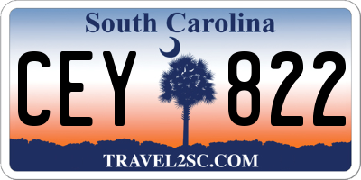 SC license plate CEY822
