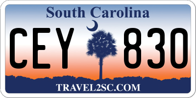 SC license plate CEY830
