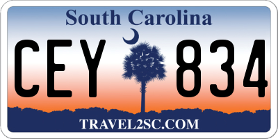SC license plate CEY834