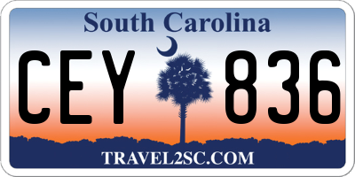 SC license plate CEY836