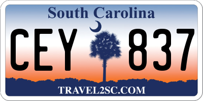 SC license plate CEY837