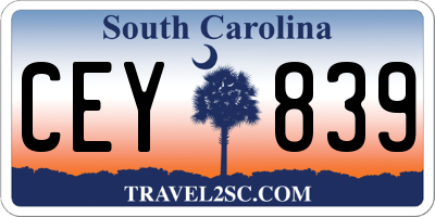 SC license plate CEY839