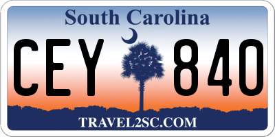 SC license plate CEY840