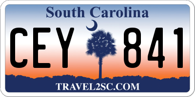 SC license plate CEY841