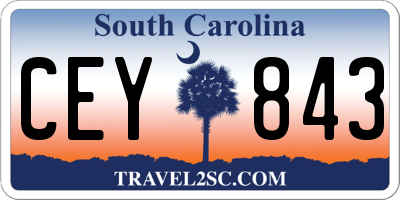 SC license plate CEY843