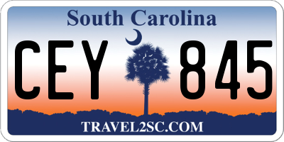 SC license plate CEY845