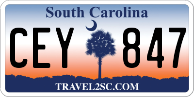 SC license plate CEY847